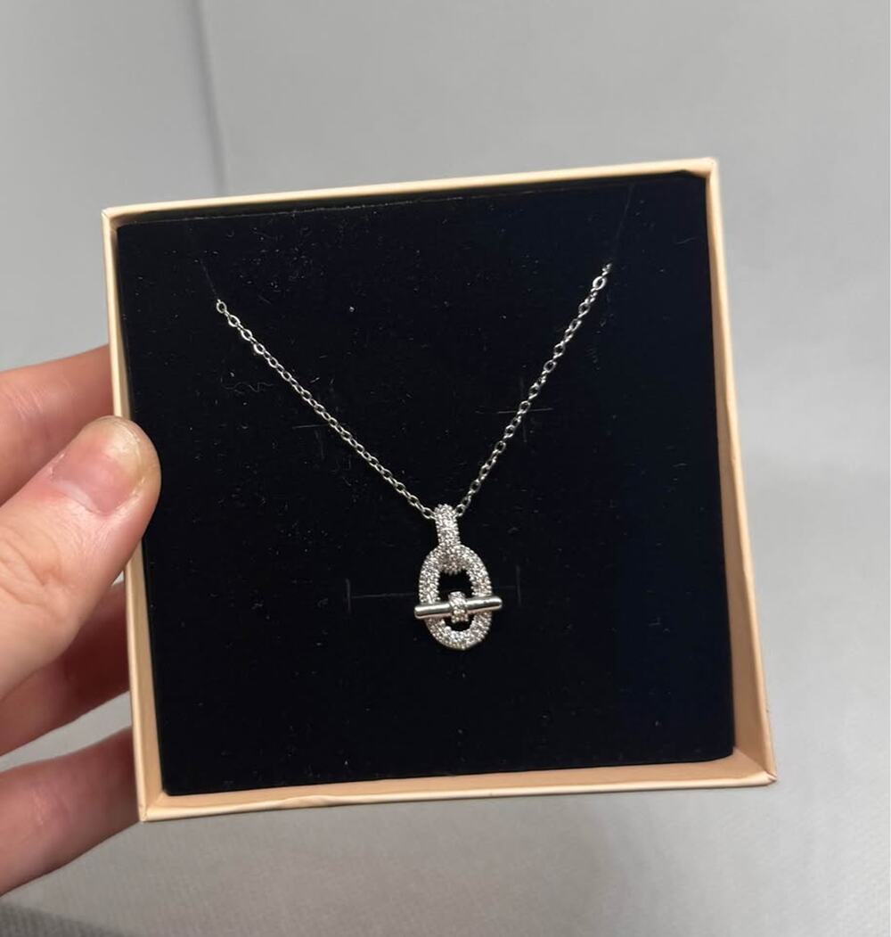 NWT Stainless Steel Silver Pendant Necklace
